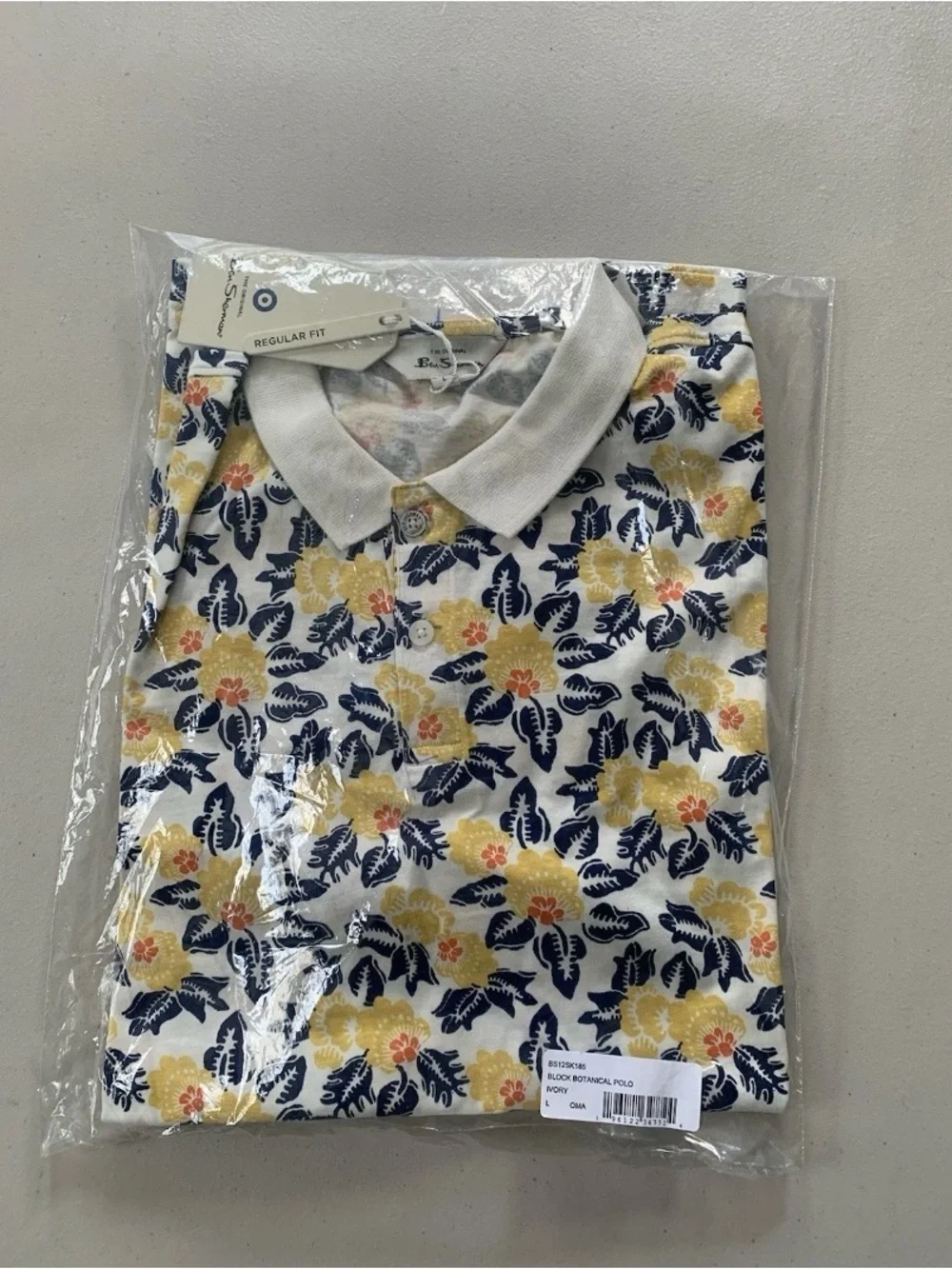 Ben Sherman Men's Block Botanical Polo Shirt - Size L